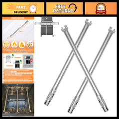 3PCS Stainless Steel Burner Tube Set for Genesis 300 Grill Parts, E310 E320 E330