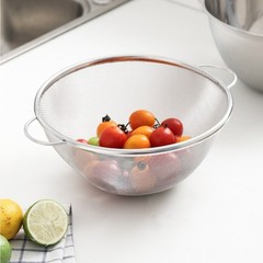 304 Stainless Steel Mesh Strainer Basket with Stable Design and Handles