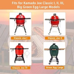 15″ Half-Moon Ceramic Heat Deflector Plates for Kamado Grill BBQ Accessories, 2-