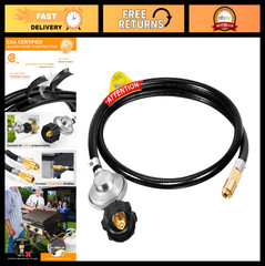 4FT Propane Regulator Hose for 17/22″ Griddles, Connects to 5-40 lb Tank, Replac