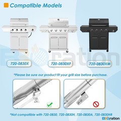 Grill Replacement Parts Kit 4-Pack Burners Heat Plates for Nexgrill 720-0830X