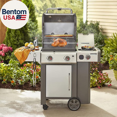 Stainless Steel Grill Rotisserie Kit for Weber Genesis II and Genesis II LX 200