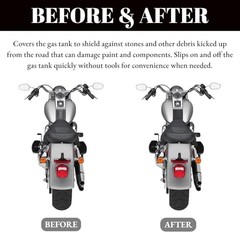 PU Leather Gas Tank Panel Bib for Harley Softail FLSTF 2000-2017, For Black