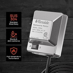 Heavy Duty Stainless Steel Grill Rotisserie Motor – 4W, Waterproof Switch, 40 lb