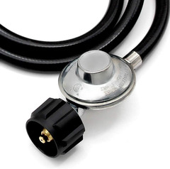 MCAMPAS QCC1 Universal Grill Regulator Hose with Coleman Threaded Regulator for