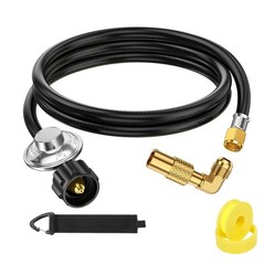 5ft Propane Regulator & Hose with Elbow Adapter for Griddles, Heaters & Fire Pit