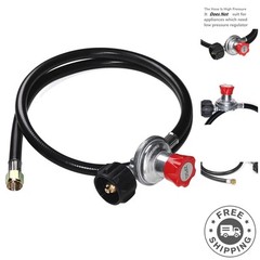 4ft Adjustable Propane Regulator with Hose – Ideal for Burners, Fryers & Grills