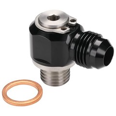 6AN Male Flare Banjo to M12x1.5 Stainless Steel Banjo Bolt 6AN to M12x1.5 Black