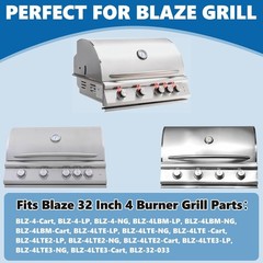 Durable 31.125″ Stainless Steel Warming Grate for Blaze LTE 4-Burner Grills