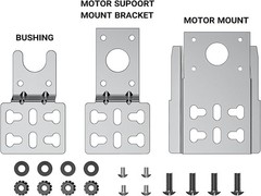6902 Universal Barbecue Grill Stainless Steel Rotisserie Motor Bracket Set