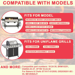 17 Grill Burners for Members Mark GR2039201-MM-00 Uniflame GBC1059WE-C