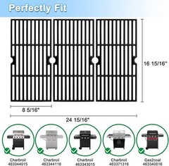 Replacement Cast Iron Grill Grates Fit Charbroil 463343015 463344015 463344116