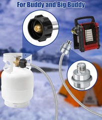 Propane Fuel Filter F273699 with 6FT Stainless Braided QCC1 Propane Adapter Hose
