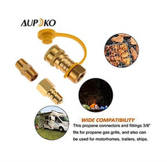 3/8″ Natural Gas Quick Connect Fitting Brass LP Propane Hose Adapter Kit