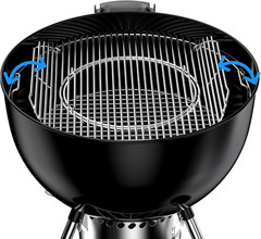 Hinged Cooking Grate for Weber 22.5 Inch Kettle Performer Master-Touch Grill