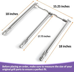 18″ Burner Tube Kit for Weber Spirit 300 E310 E320 S310 S320 E330 S330 Gas Grill