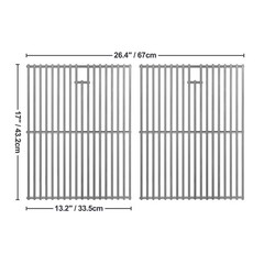 17×13 Inch Grill Grates Stainless Steel For Nexgrill 7200830H 7200830D Parts