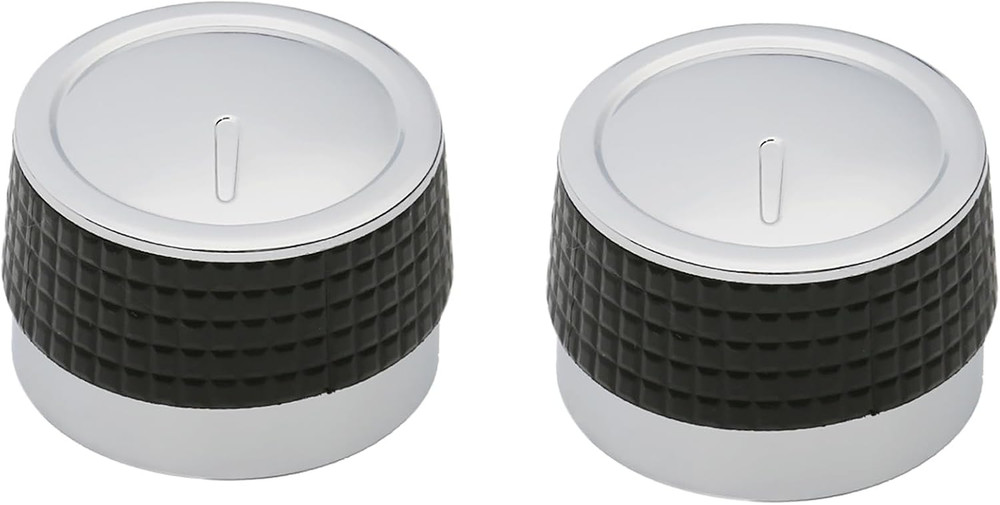 Universal Gas Grill Control Knobs Chrome D Shaft BBQ Burner Replacement 2 Pack