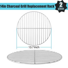Replacement Cooking Grate for Small 13.7 Inch Charcoal Grill, Round Chromed I…