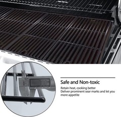17 5/8 Inch Porcelain Coated Cast Iron Cooking Grid Grate Gas Grill Part (2 Pack