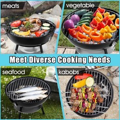 Replacement Cooking Grate for Small 13.7 Inch Charcoal Grill, Round Chromed I…