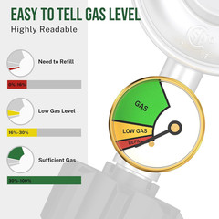 6Ft Propane Regulator with Hose&Gauge, 0-1Psi Propane Hose, Gas Grill Regulator