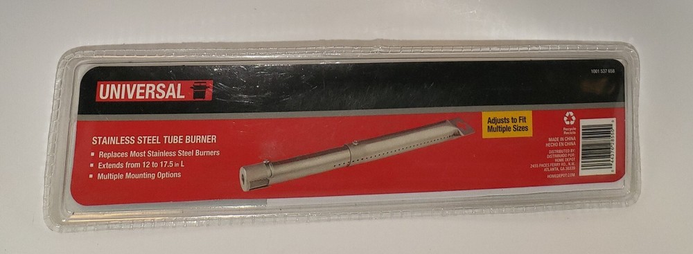 Universal Stainless Steel Tube Burner Extends From 12″ to 17.5″ – 1001 537 658