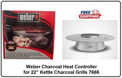 Weber Charcoal Heat Controller, for 22” Kettle Charcoal Grills 7666 NEW