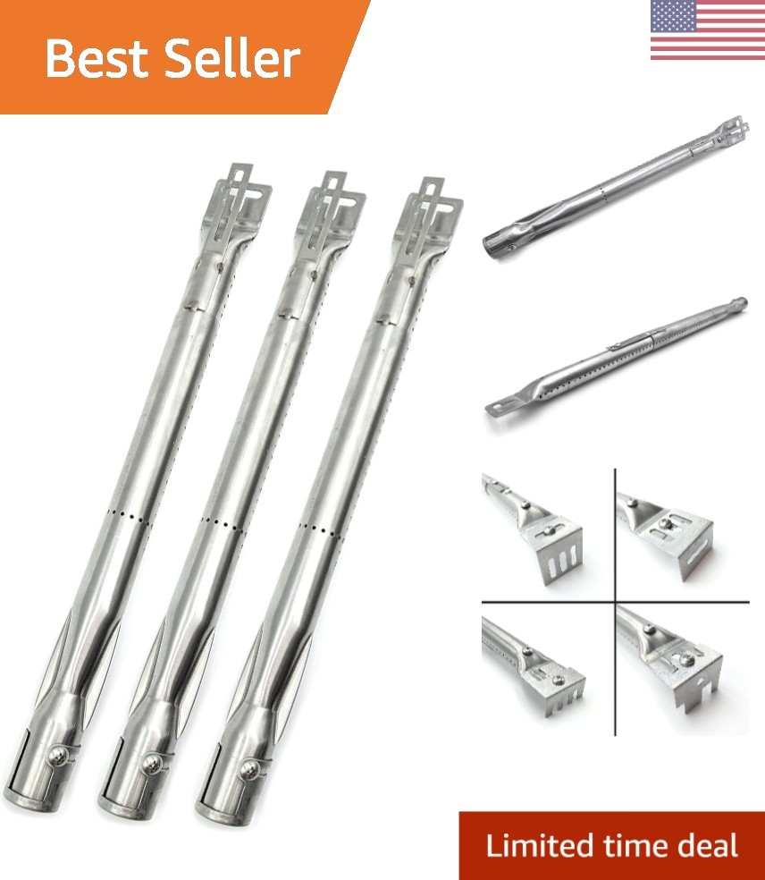 Durable BBQ Replacement Burners – 3 Pack of Stainless Steel Tubes, Easy Install!