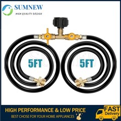 5 Feet 2 Ways Y Splitter CGA Propane Converter Adapter Hose for QCC1 20lbs Tank
