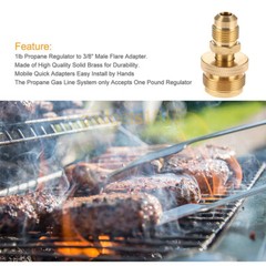 1LB Propane Tank Cansiter Regulator Adapter Connect to 3/8″Male Flare 5/8″-18UNF