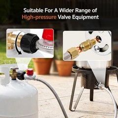 GASPRO 0-20 PSI Adjustable High Pressure Propane Regulator with 5FT Hose 3/8″