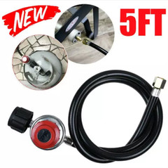 5FT Hose High Pressure Propane Gas Regulator LPG BBQ Grill Tank Adjustable US