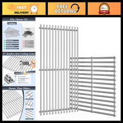 17″ Stainless Steel Cooking Grids Grates Replacement for Nexgrill BBQ Grills