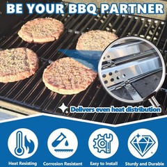 Grill Parts Kit for Charbroil 5-6 Burner, Heavy Duty Cast Iron Grates, Stainl…