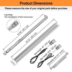 Welbocom 15.4″ Grill Burner Kit for Charbroil Performance II 4 & 3 Burner Gri…