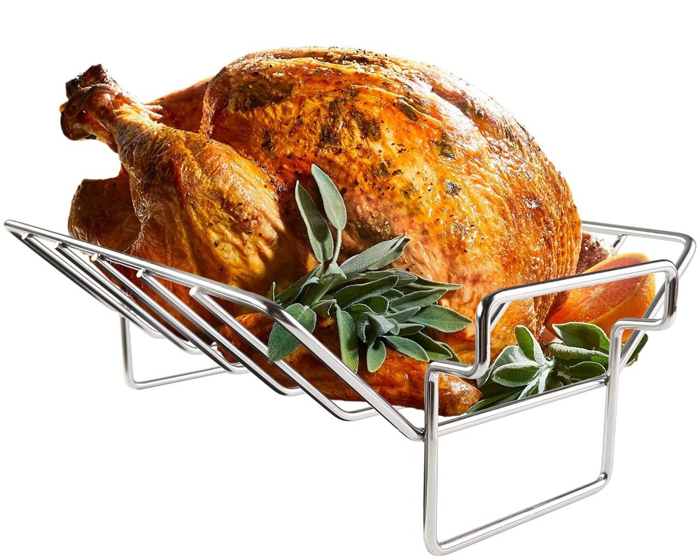 Rib and Roast Rack for Big Green Egg, Turkey Roasting Large, U-Roasting