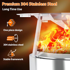 Heat Deflector for Solo Stove Bonfire 19.5″, 304 Stainless Steel Portable Heat D