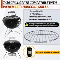 10.5″ Charcoal Grate for Weber Charcoal Grills, Round Charcoal Grate for 14”…