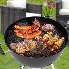 Cast Iron Grill Grate Replacement Gourmet BBQ System for Weber 22Inch Kettle Cha