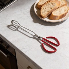 Stainless Steel Scissor Food Tongs with Comfort Grip for Kitchen Cooking