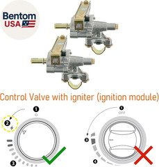 2-Pack Burner Control Valve for Blackstone Grill Griddle OEM Replacement Parts G