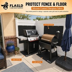 Fireproof Grill Railing Heat Shield Fiberglass 3×4 Black Privacy Cover