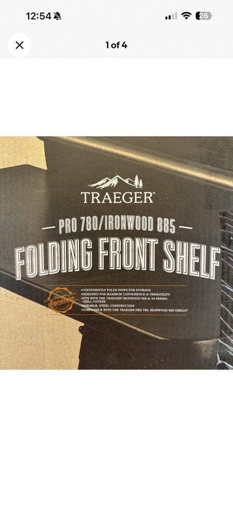 Traeger Folding Front Shelf Pro 780 Ironwood 885 Steel Black 32.5×11.6 BAC442