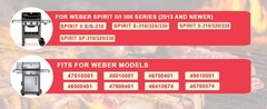 Spirit E-310 Grill Parts 7638 Grill Grates 7636 Flavorizer Bars for Weber Spirit