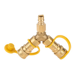 Lemfema 3/8 Inch Natural Gas Y Splitter 2-Way Natural Gas Quick Connect