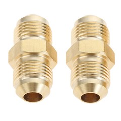 2Pc Brass 3/8″ Male Flare x 3/8″ Male Flare Coupling Fitting Propane BBQ Adapter