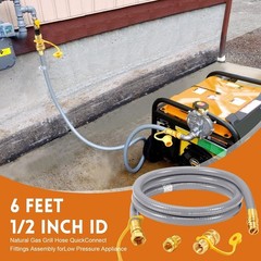6ft Natural Gas Hose w/ Quick Connect Fitting, Certified