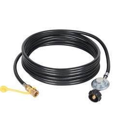 GGC 12 FT Propane Hose with Regulator -3/8 Quick Connect 12FT, Brass