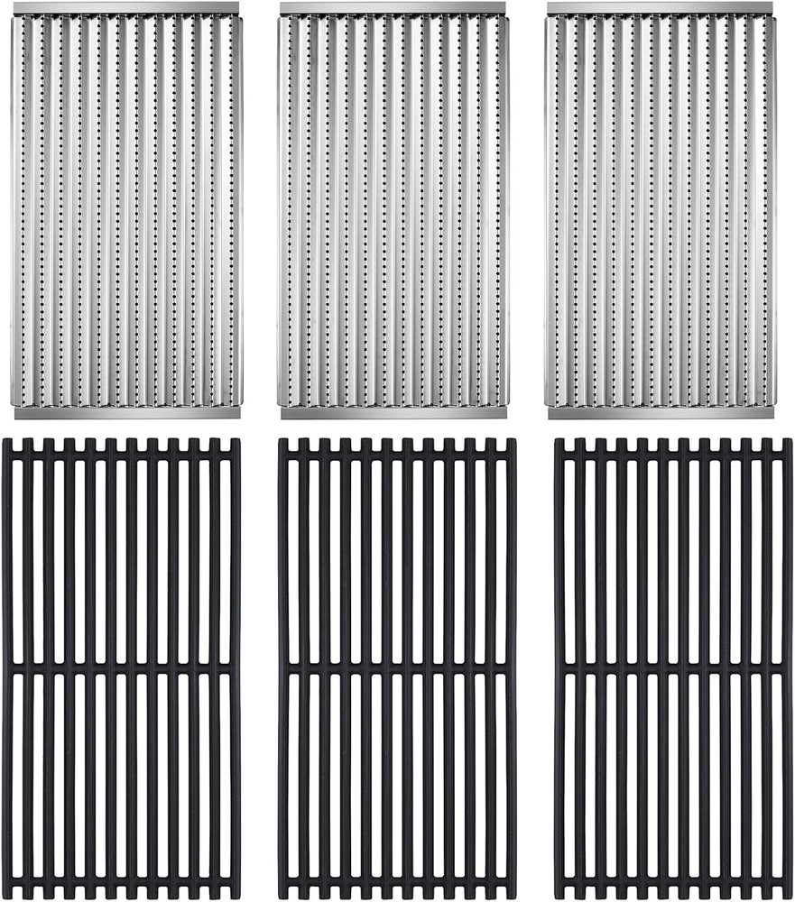 Cast Iron Grill Grates & Emitter Plates for Charbroil Tru Infrared 3 Burner Set